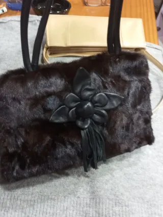 Bolso vintage mujer. .de pieles y  piel y pelo .au