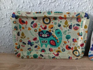 4 Bandejas de Metal Decoradas