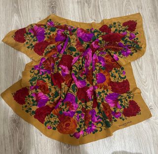Foulard Balenciaga floreale oro multicolore