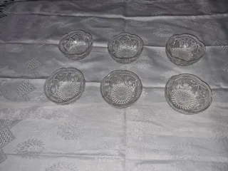 Fruttiera e 6 coppe cristallo anni '70.