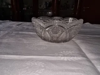 Fruttiera e 6 coppe cristallo anni '70.