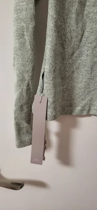 MISSGUIDED Camiseta Manga Larga Gris verde menta