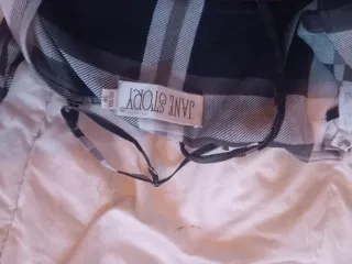 Vestido de cuadros marrón y blanco