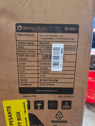 Silla coche Lionelo Braam S65 Carbon