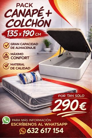 Canapé + Colchón 135x190cm