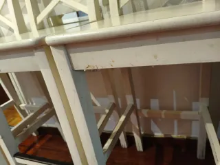 Taburetes Altos Madera Blanco Ikea (3uds)