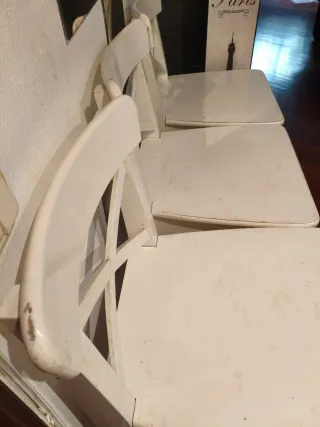 Taburetes Altos Madera Blanco Ikea (3uds)