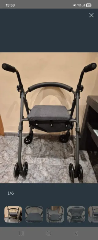 Andador con asiento y ruedas