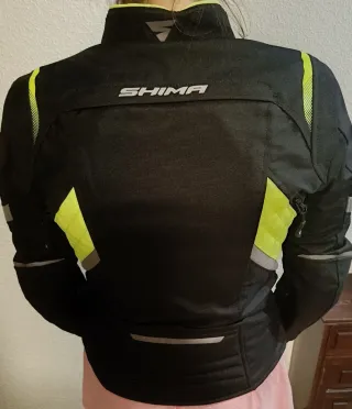 Chaqueta Moto SHIMA Mujer Negra y Amarilla