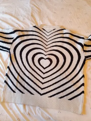 Jersey Corazón Negro Blanco Talla L