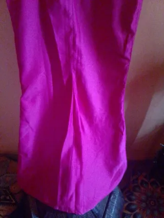 Vestido Fiesta Encaje Blanco y Fucsia T.XL