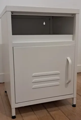 Mesita Noche Helsinki La Oca Metal Blanca