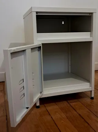 Mesita Noche Helsinki La Oca Metal Blanca