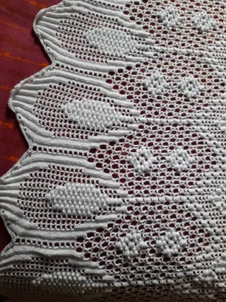 Mantel crochet blanco algodón