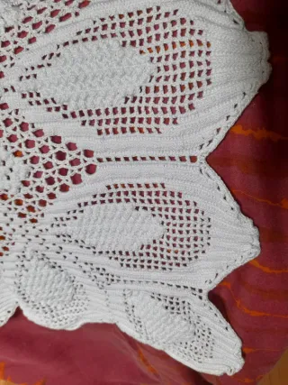 Mantel crochet blanco algodón