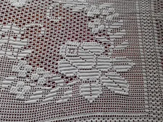 Mantel crochet blanco algodón