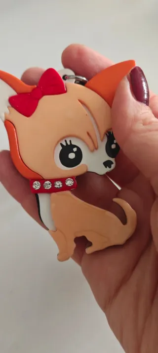 Charm para bolso/llavero Chihuahua con Lazo