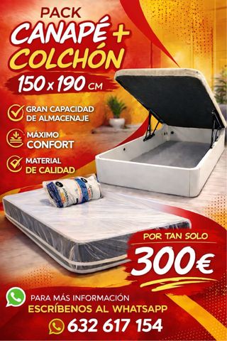 Canapé + Colchón 150x190 cm