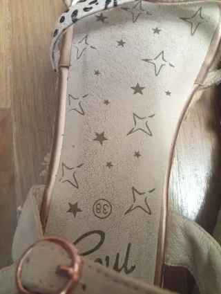 Sandalias MTNG Talla 38 Beige y Dorado