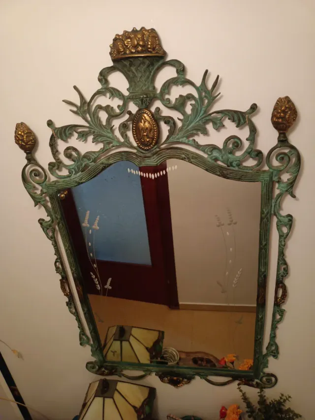 Espejo Vintage Metal y Cristal