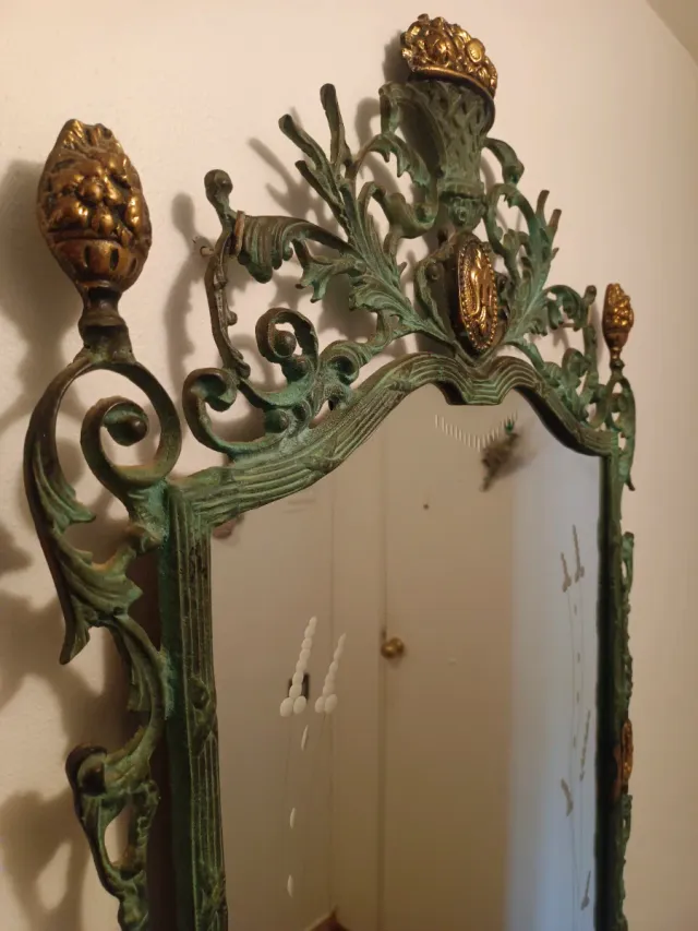 Espejo Vintage Metal y Cristal