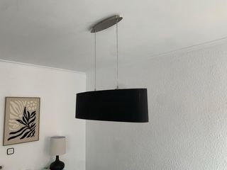 Lámpara colgante ovalada negra y dorada