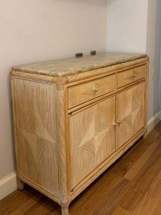 Aparador Vintage Rattan Estilo Boho Chic Vintage