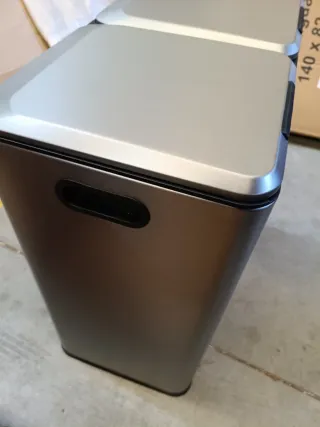 SONGMICS Cubo de Cocina, 2 x 30 L, Papelera Doble