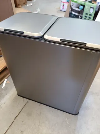 SONGMICS Cubo de Cocina, 2 x 30 L, Papelera Doble