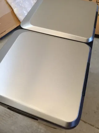 SONGMICS Cubo de Cocina, 2 x 30 L, Papelera Doble