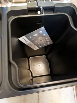 SONGMICS Cubo de Cocina, 2 x 30 L, Papelera Doble