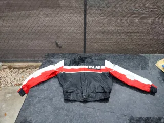 Chaqueta Moto FLM Negra Roja Blanca xxl