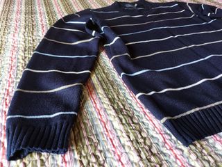 Jersey azul rayas cuello redondo