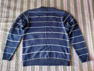 Jersey azul rayas cuello redondo