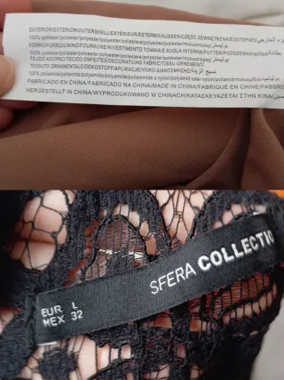 Vestido encaje negro. Sfera