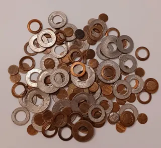 MONEDA 1 CENTAVO LINCOLN.19??.ERROR MAL RECORTADA.