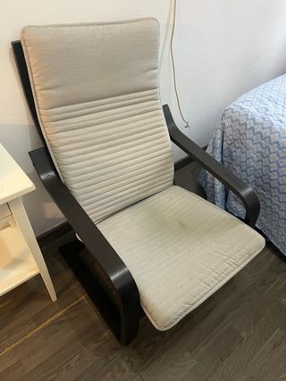 Sillón moderno tela y madera