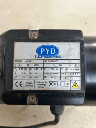 Bomba autoaspirante PYD electrobombas