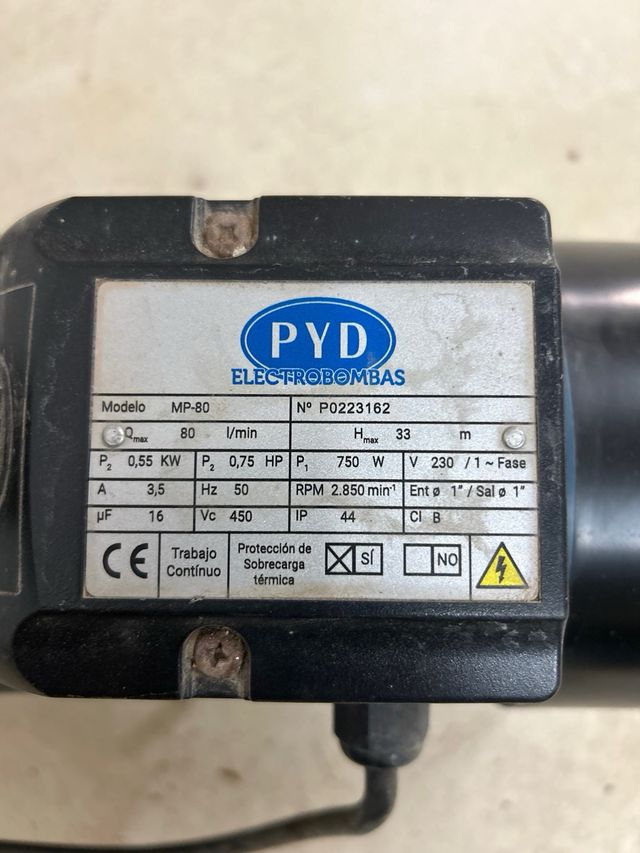 Bomba autoaspirante PYD electrobombas