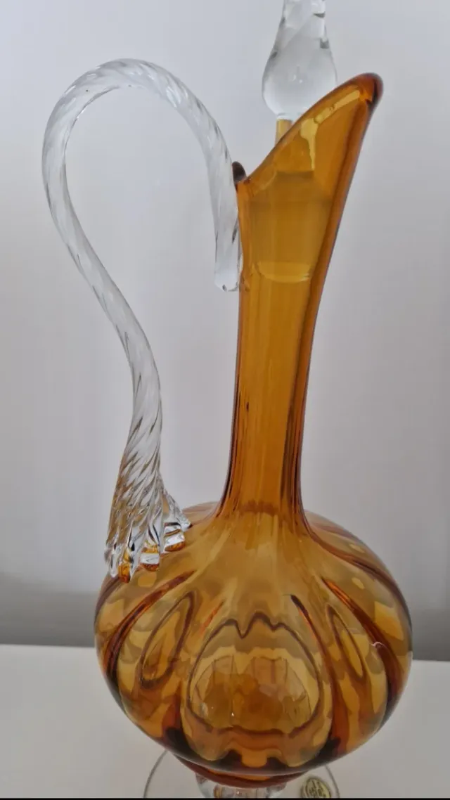 Caraffa decanter ambrato in murano
