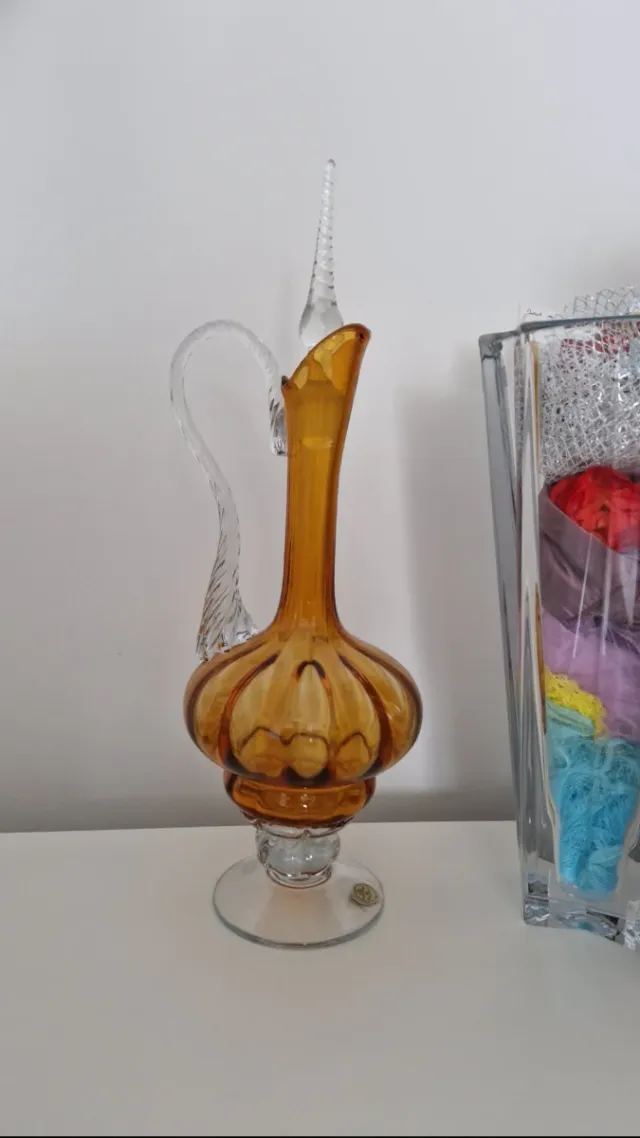 Caraffa decanter ambrato in murano