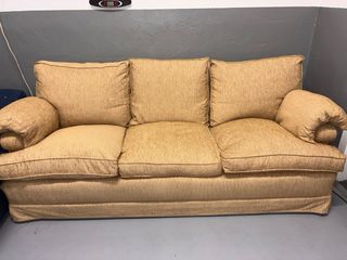 Sofá de 3 plazas en tela beige 2,10m de ancho