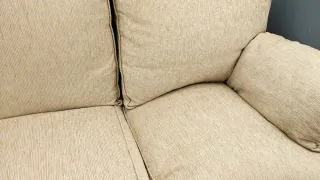 Sofá de 3 plazas en tela beige 2,10m de ancho