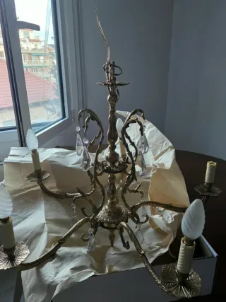 Lámpara de araña vintage - Cristal y Lató