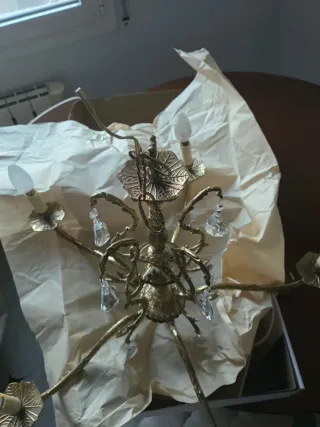 Lámpara de araña vintage - Cristal y Lató