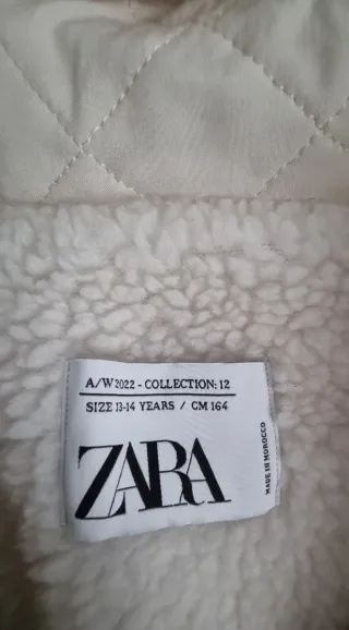 Abrigo Zara niña 13-14 años borreguito con capucha
