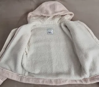 Abrigo Zara niña 13-14 años borreguito con capucha