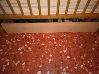 Cuna madera con cajón y colchón