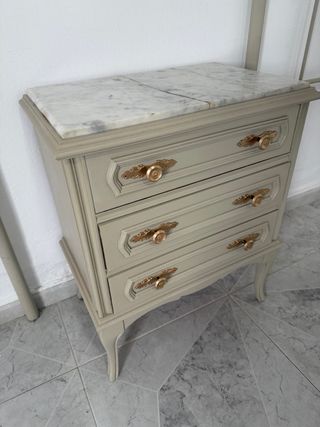 Cabeceros de camas 1,35m metal dorado y gris