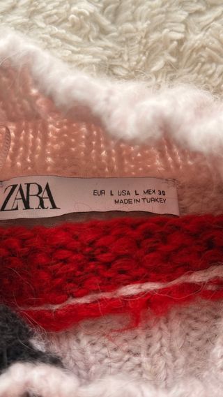 Jersey de punto oversize rosa y rojo